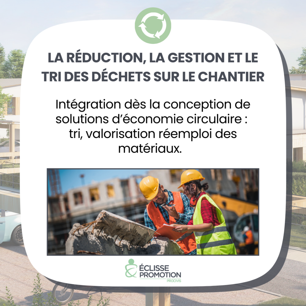 réduction, gestion et tri des déchets sur le chantier